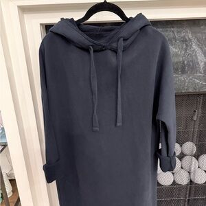 Frank and Eileen Navy Blue Hooded Sweatshirt Dress